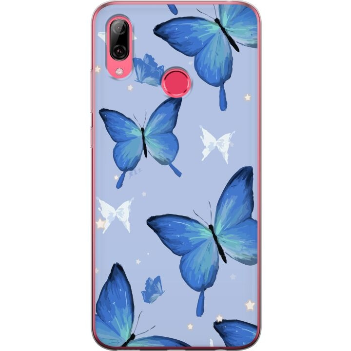 Mobilskal till Huawei Y7 (2019) med Blå fjärillar motiv i gruppen SMARTPHONE & SURFPLATTOR / Mobilskydd / Huawei/Honor hos TP E-commerce Nordic AB (A53952)
