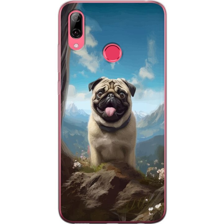 Mobilskal till Huawei Y7 (2019) med Glad Hund motiv i gruppen SMARTPHONE & SURFPLATTOR / Mobilskydd / Huawei/Honor hos TP E-commerce Nordic AB (A53954)
