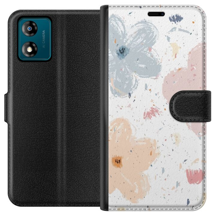 Plånboksfodral till Motorola Moto E13 med Blommor motiv i gruppen SMARTPHONE & SURFPLATTOR / Mobilskydd / Motorola hos TP E-commerce Nordic AB (A53975)