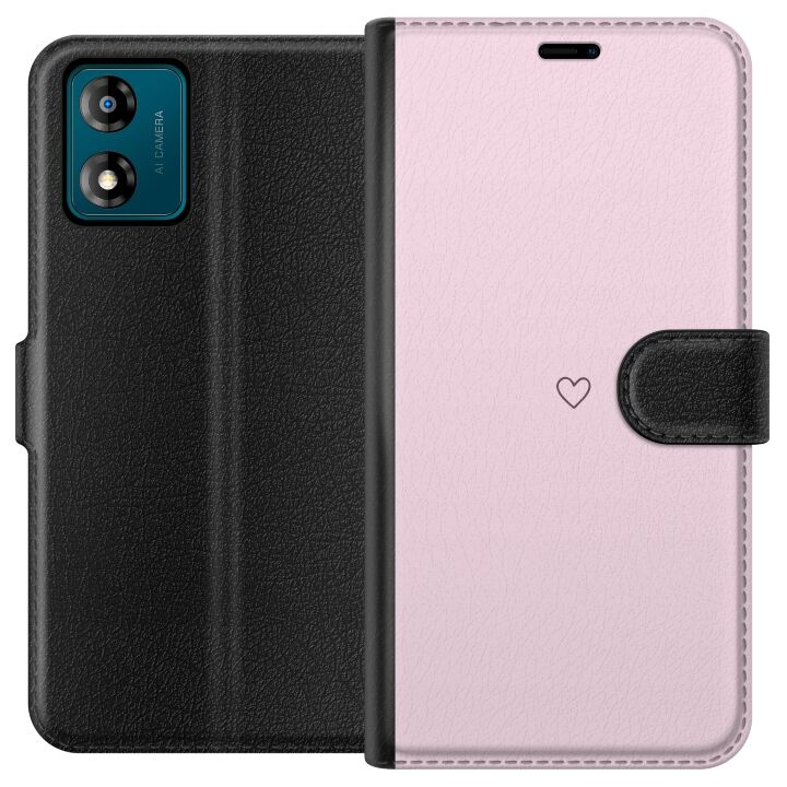 Plånboksfodral till Motorola Moto E13 med Hjärta motiv i gruppen SMARTPHONE & SURFPLATTOR / Mobilskydd / Motorola hos TP E-commerce Nordic AB (A53982)