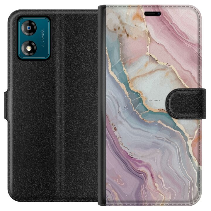 Plånboksfodral till Motorola Moto E13 med Marmor motiv i gruppen SMARTPHONE & SURFPLATTOR / Mobilskydd / Motorola hos TP E-commerce Nordic AB (A53985)