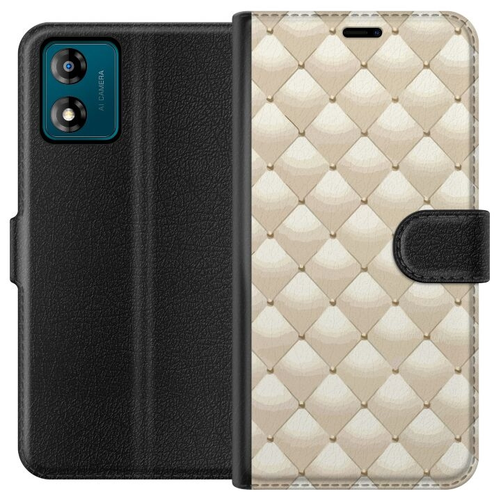 Plånboksfodral till Motorola Moto E13 med Guldglans motiv i gruppen SMARTPHONE & SURFPLATTOR / Mobilskydd / Motorola hos TP E-commerce Nordic AB (A53989)