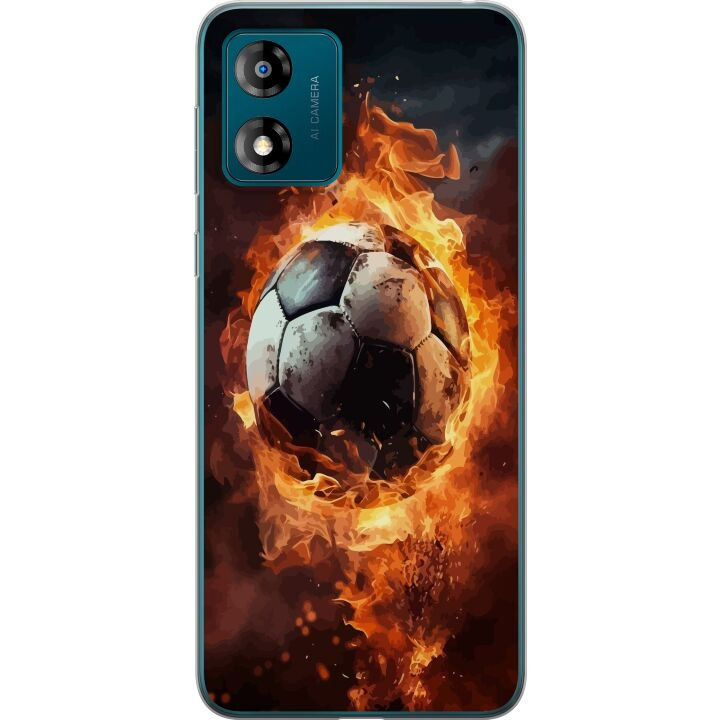 Mobilskal till Motorola Moto E13 med Fotboll motiv i gruppen SMARTPHONE & SURFPLATTOR / Mobilskydd / Motorola hos TP E-commerce Nordic AB (A54011)