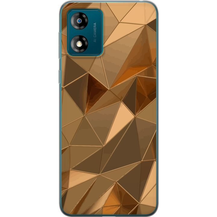 Mobilskal till Motorola Moto E13 med 3D Guld motiv i gruppen SMARTPHONE & SURFPLATTOR / Mobilskydd / Motorola hos TP E-commerce Nordic AB (A54014)