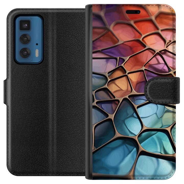 Plånboksfodral till Motorola Edge 20 Pro med Metalliskt mönster motiv i gruppen SMARTPHONE & SURFPLATTOR / Mobilskydd / Motorola hos TP E-commerce Nordic AB (A54054)