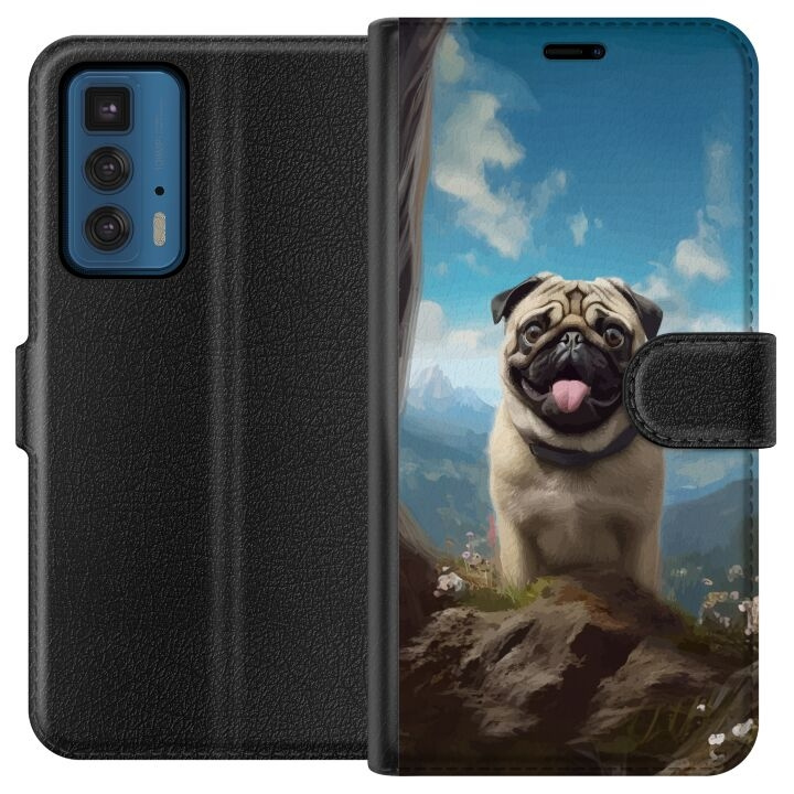 Plånboksfodral till Motorola Edge 20 Pro med Glad Hund motiv i gruppen SMARTPHONE & SURFPLATTOR / Mobilskydd / Motorola hos TP E-commerce Nordic AB (A54062)