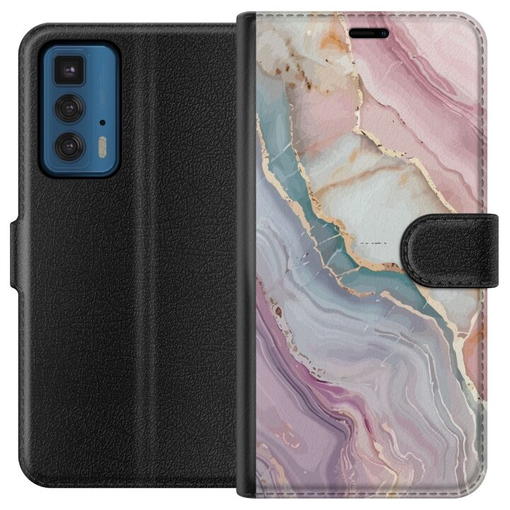 Plånboksfodral till Motorola Edge 20 Pro med Marmor motiv i gruppen SMARTPHONE & SURFPLATTOR / Mobilskydd / Motorola hos TP E-commerce Nordic AB (A54066)