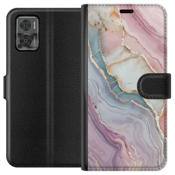 Plånboksfodral till Motorola Moto E22i med Marmor motiv i gruppen SMARTPHONE & SURFPLATTOR / Mobilskydd / Motorola hos TP E-commerce Nordic AB (A54147)