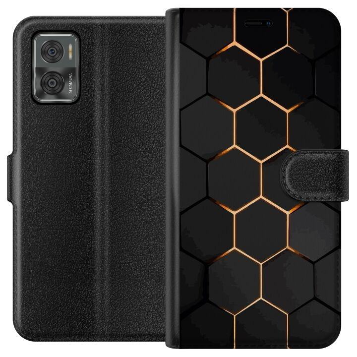 Plånboksfodral till Motorola Moto E22i med Lyxigt Mönster motiv i gruppen SMARTPHONE & SURFPLATTOR / Mobilskydd / Motorola hos TP E-commerce Nordic AB (A54150)
