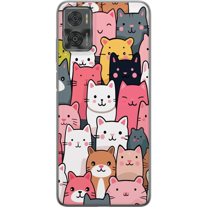 Mobilskal till Motorola Moto E22i med Kattmönster motiv i gruppen SMARTPHONE & SURFPLATTOR / Mobilskydd / Motorola hos TP E-commerce Nordic AB (A54160)