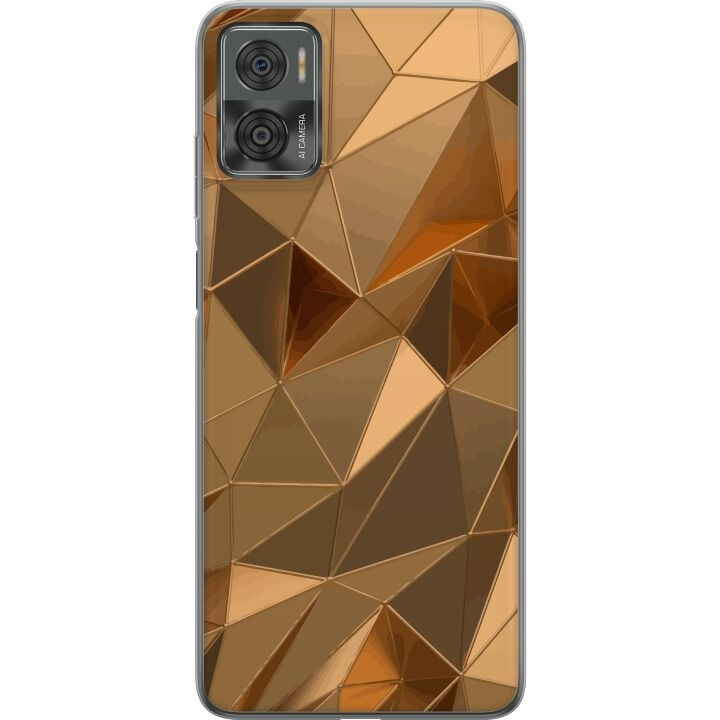 Mobilskal till Motorola Moto E22i med 3D Guld motiv i gruppen SMARTPHONE & SURFPLATTOR / Mobilskydd / Motorola hos TP E-commerce Nordic AB (A54176)