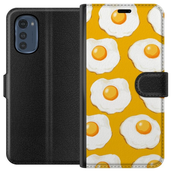 Plånboksfodral till Motorola Moto E32s med Stekt ägg motiv i gruppen SMARTPHONE & SURFPLATTOR / Mobilskydd / Motorola hos TP E-commerce Nordic AB (A54235)