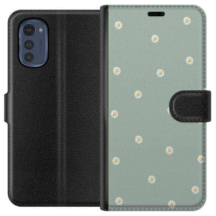 Plånboksfodral till Motorola Moto E32s med Prästkragar motiv i gruppen SMARTPHONE & SURFPLATTOR / Mobilskydd / Motorola hos TP E-commerce Nordic AB (A54237)