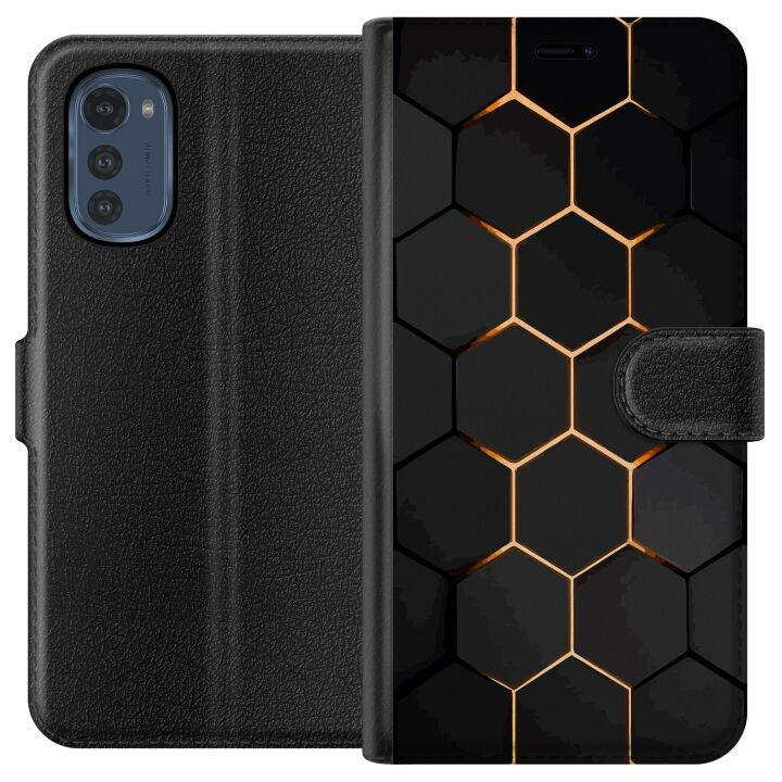 Plånboksfodral till Motorola Moto E32s med Lyxigt Mönster motiv i gruppen SMARTPHONE & SURFPLATTOR / Mobilskydd / Motorola hos TP E-commerce Nordic AB (A54258)