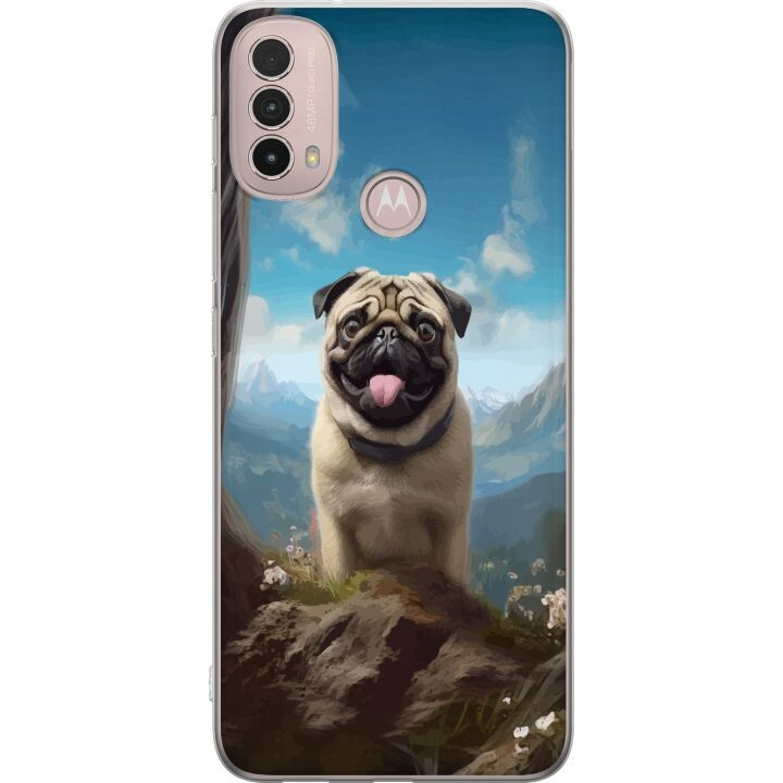 Mobilskal till Motorola Moto E40 med Glad Hund motiv i gruppen SMARTPHONE & SURFPLATTOR / Mobilskydd / Motorola hos TP E-commerce Nordic AB (A54305)