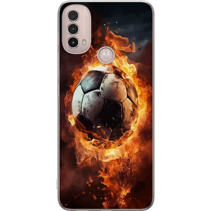 Mobilskal till Motorola Moto E40 med Fotboll motiv i gruppen SMARTPHONE & SURFPLATTOR / Mobilskydd / Motorola hos TP E-commerce Nordic AB (A54308)