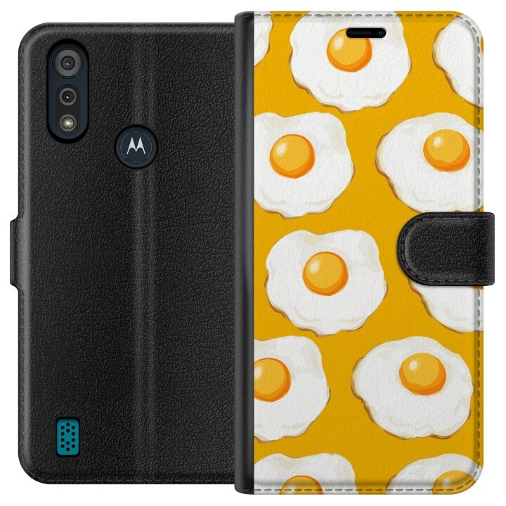 Plånboksfodral till Motorola Moto E6i med Stekt ägg motiv i gruppen SMARTPHONE & SURFPLATTOR / Mobilskydd / Motorola hos TP E-commerce Nordic AB (A54316)