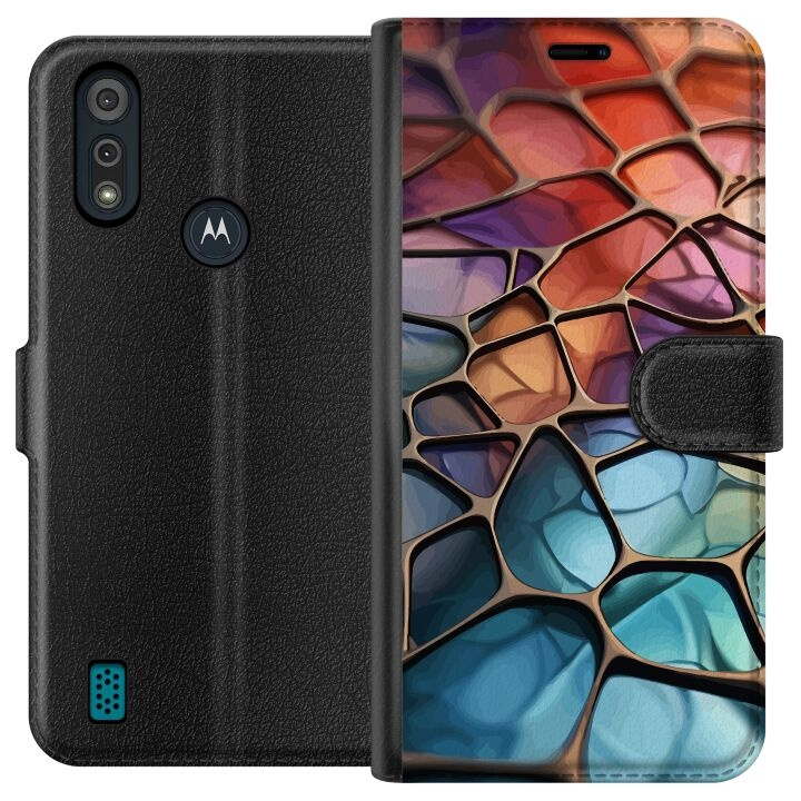 Plånboksfodral till Motorola Moto E6i med Metalliskt mönster motiv i gruppen SMARTPHONE & SURFPLATTOR / Mobilskydd / Motorola hos TP E-commerce Nordic AB (A54324)