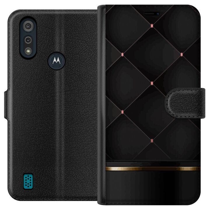Plånboksfodral till Motorola Moto E6i med Lyxig linje motiv i gruppen SMARTPHONE & SURFPLATTOR / Mobilskydd / Motorola hos TP E-commerce Nordic AB (A54329)
