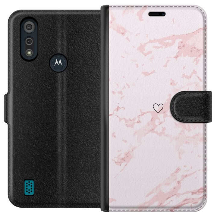 Plånboksfodral till Motorola Moto E6i med Rosa Hjärta motiv i gruppen SMARTPHONE & SURFPLATTOR / Mobilskydd / Motorola hos TP E-commerce Nordic AB (A54337)