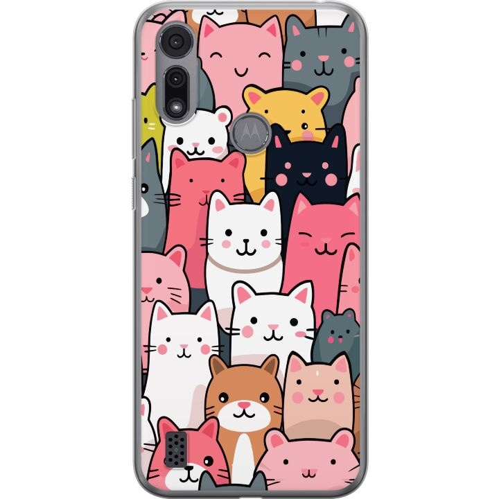 Mobilskal till Motorola Moto E6i med Kattmönster motiv i gruppen SMARTPHONE & SURFPLATTOR / Mobilskydd / Motorola hos TP E-commerce Nordic AB (A54349)