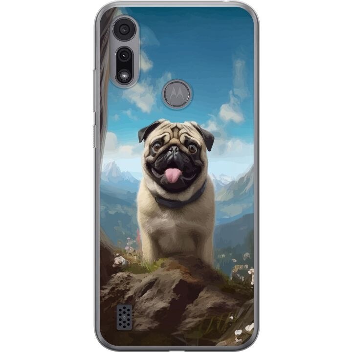 Mobilskal till Motorola Moto E6i med Glad Hund motiv i gruppen SMARTPHONE & SURFPLATTOR / Mobilskydd / Motorola hos TP E-commerce Nordic AB (A54359)
