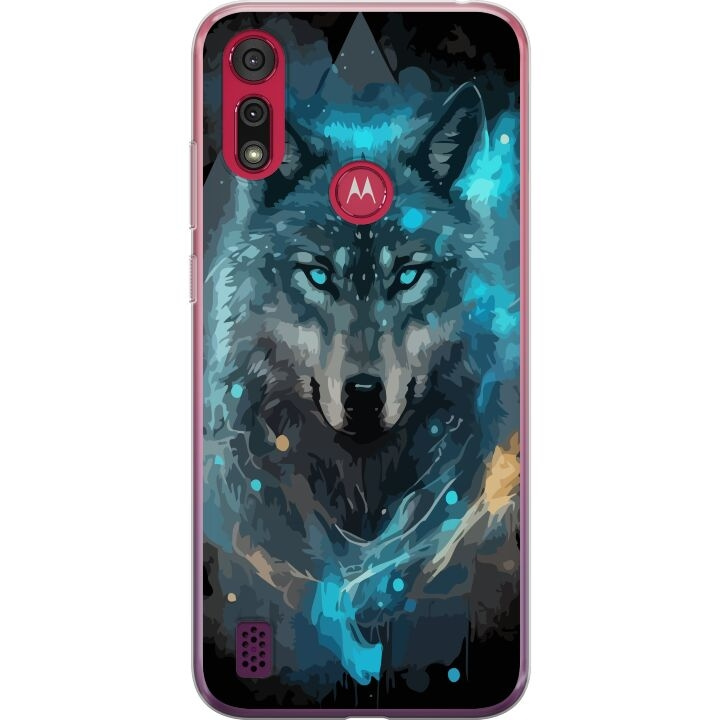 Mobilskal till Motorola Moto E6s (2020) med Varg motiv i gruppen SMARTPHONE & SURFPLATTOR / Mobilskydd / Motorola hos TP E-commerce Nordic AB (A54373)