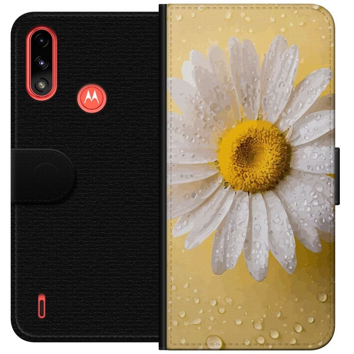 Plånboksfodral till Motorola Moto E7 Power med Porslinsblomma motiv i gruppen SMARTPHONE & SURFPLATTOR / Mobilskydd / Motorola hos TP E-commerce Nordic AB (A54422)