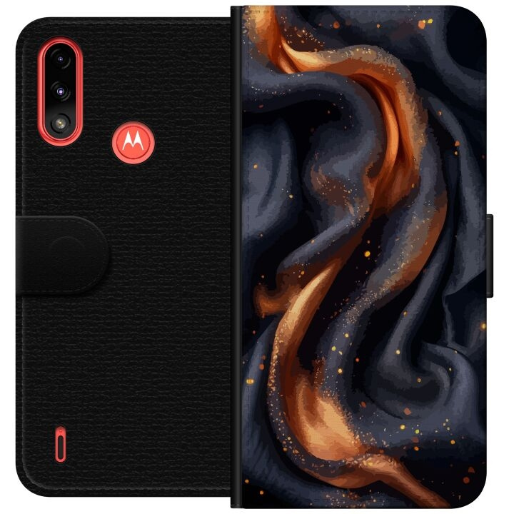 Plånboksfodral till Motorola Moto E7 Power med Eldigt silke motiv i gruppen SMARTPHONE & SURFPLATTOR / Mobilskydd / Motorola hos TP E-commerce Nordic AB (A54423)