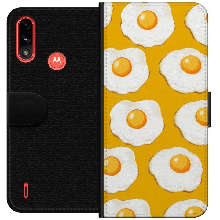 Plånboksfodral till Motorola Moto E7 Power med Stekt ägg motiv i gruppen SMARTPHONE & SURFPLATTOR / Mobilskydd / Motorola hos TP E-commerce Nordic AB (A54424)