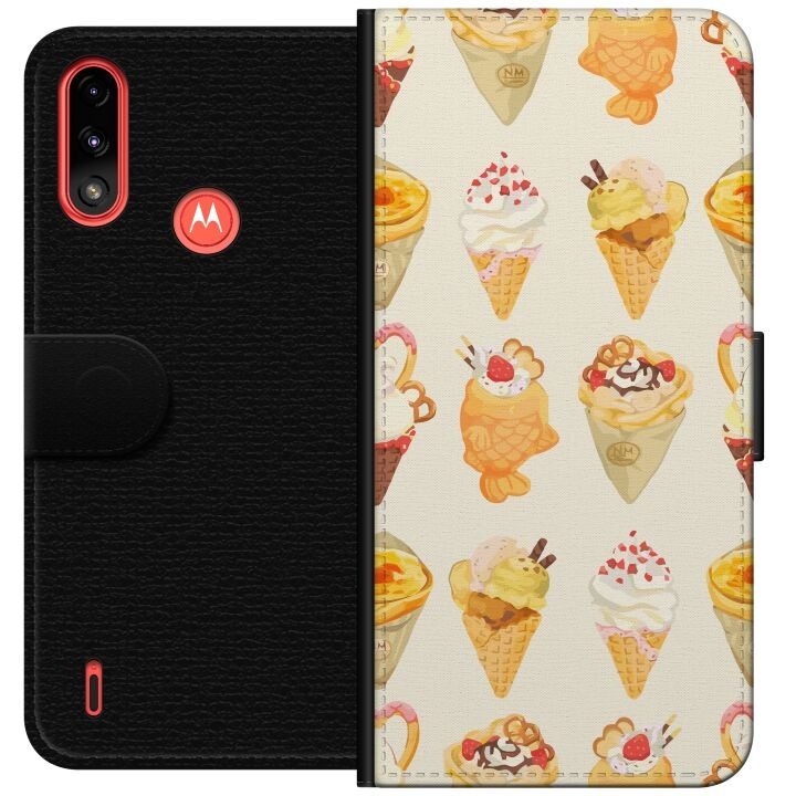 Plånboksfodral till Motorola Moto E7 Power med Glassigt motiv i gruppen SMARTPHONE & SURFPLATTOR / Mobilskydd / Motorola hos TP E-commerce Nordic AB (A54433)