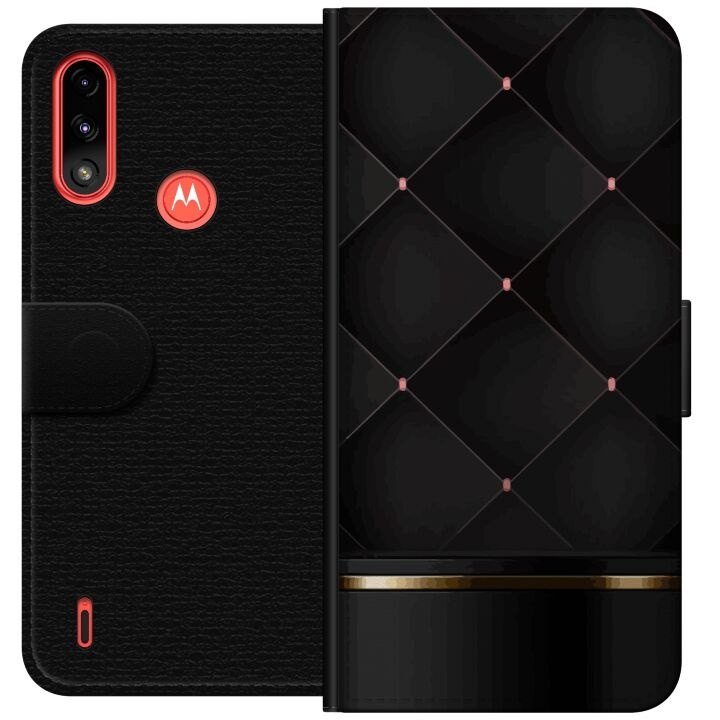 Plånboksfodral till Motorola Moto E7 Power med Lyxig linje motiv i gruppen SMARTPHONE & SURFPLATTOR / Mobilskydd / Motorola hos TP E-commerce Nordic AB (A54437)
