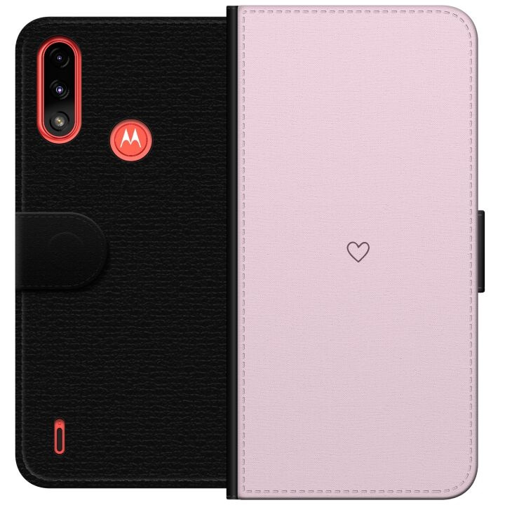 Plånboksfodral till Motorola Moto E7 Power med Hjärta motiv i gruppen SMARTPHONE & SURFPLATTOR / Mobilskydd / Motorola hos TP E-commerce Nordic AB (A54441)