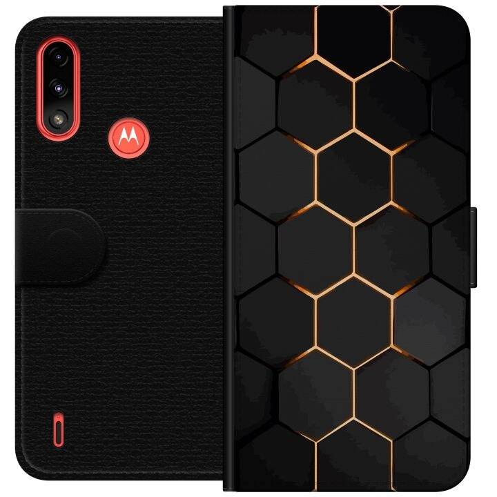Plånboksfodral till Motorola Moto E7 Power med Lyxigt Mönster motiv i gruppen SMARTPHONE & SURFPLATTOR / Mobilskydd / Motorola hos TP E-commerce Nordic AB (A54447)