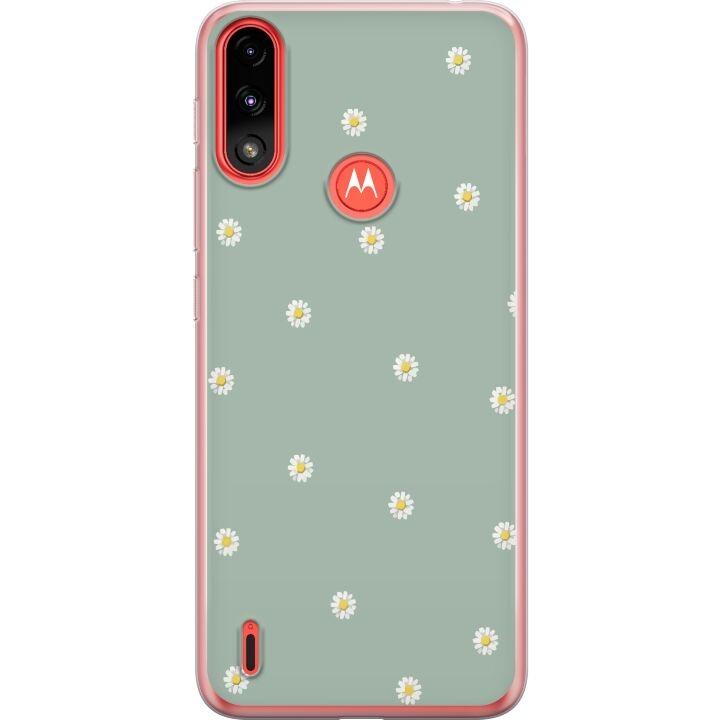 Mobilskal till Motorola Moto E7 Power med Prästkragar motiv i gruppen SMARTPHONE & SURFPLATTOR / Mobilskydd / Motorola hos TP E-commerce Nordic AB (A54453)