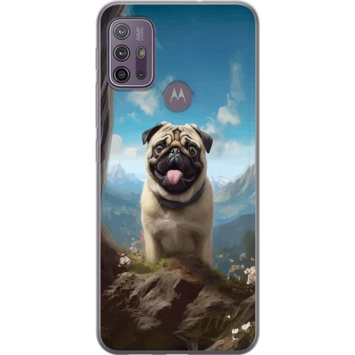 Mobilskal till Motorola Moto G10 med Glad Hund motiv i gruppen SMARTPHONE & SURFPLATTOR / Mobilskydd / Motorola hos TP E-commerce Nordic AB (A54602)