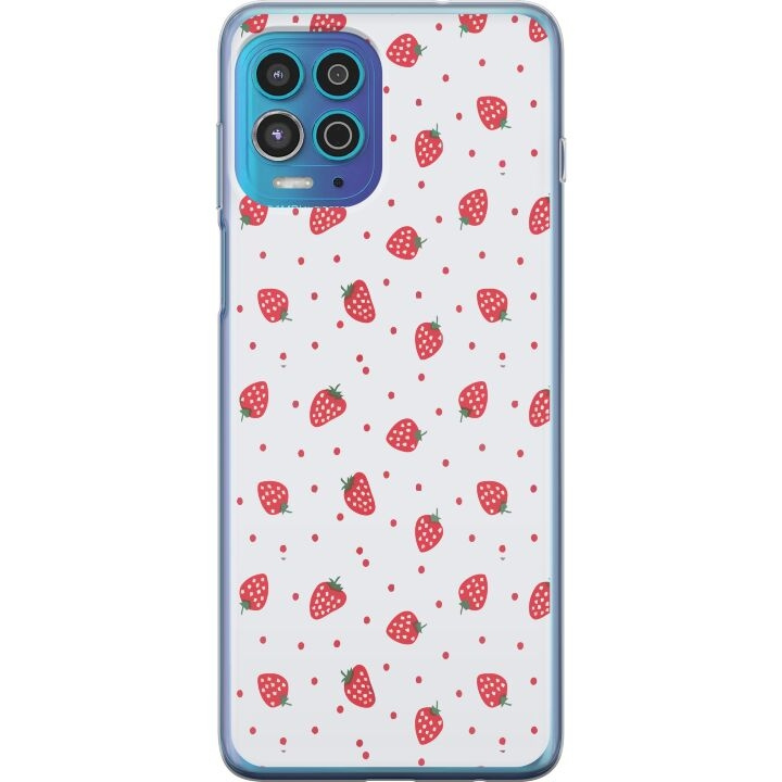 Mobilskal till Motorola Moto G100 med Jordgubbar motiv i gruppen SMARTPHONE & SURFPLATTOR / Mobilskydd / Motorola hos TP E-commerce Nordic AB (A54628)