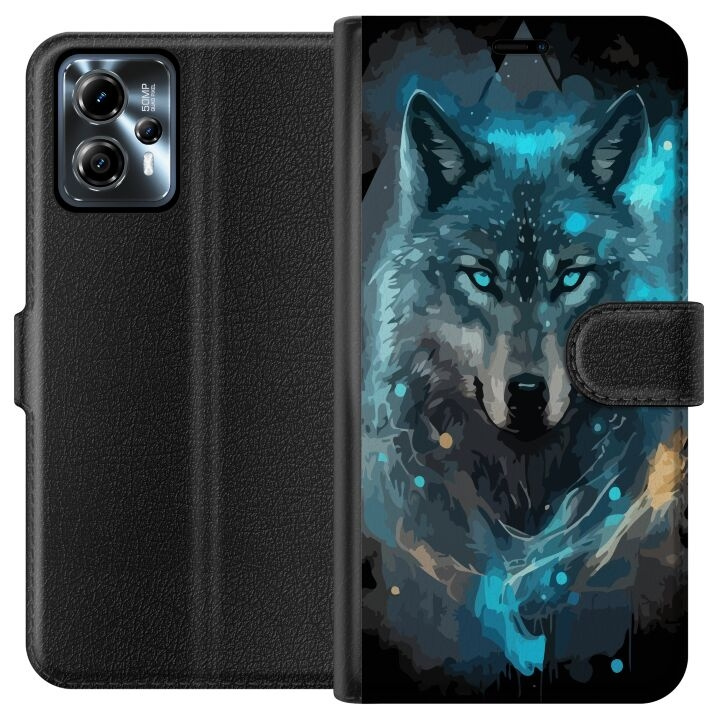 Plånboksfodral till Motorola Moto G13 med Varg motiv i gruppen SMARTPHONE & SURFPLATTOR / Mobilskydd / Motorola hos TP E-commerce Nordic AB (A54643)