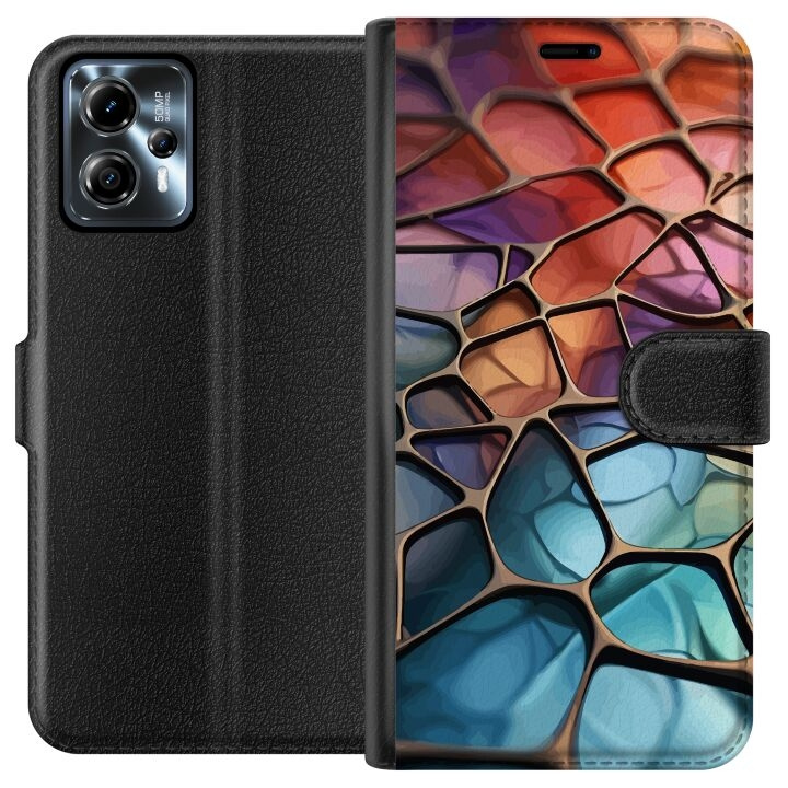 Plånboksfodral till Motorola Moto G13 med Metalliskt mönster motiv i gruppen SMARTPHONE & SURFPLATTOR / Mobilskydd / Motorola hos TP E-commerce Nordic AB (A54648)