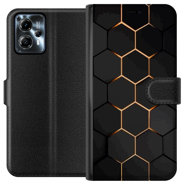 Plånboksfodral till Motorola Moto G13 med Lyxigt Mönster motiv i gruppen SMARTPHONE & SURFPLATTOR / Mobilskydd / Motorola hos TP E-commerce Nordic AB (A54663)