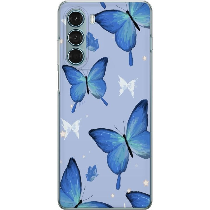Mobilskal till Motorola Moto G200 5G med Blå fjärillar motiv i gruppen SMARTPHONE & SURFPLATTOR / Mobilskydd / Motorola hos TP E-commerce Nordic AB (A54735)