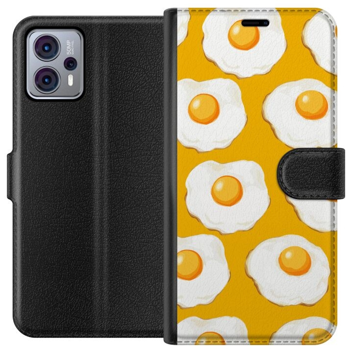 Plånboksfodral till Motorola Moto G23 med Stekt ägg motiv i gruppen SMARTPHONE & SURFPLATTOR / Mobilskydd / Motorola hos TP E-commerce Nordic AB (A54775)