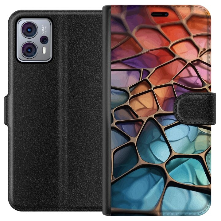 Plånboksfodral till Motorola Moto G23 med Metalliskt mönster motiv i gruppen SMARTPHONE & SURFPLATTOR / Mobilskydd / Motorola hos TP E-commerce Nordic AB (A54783)
