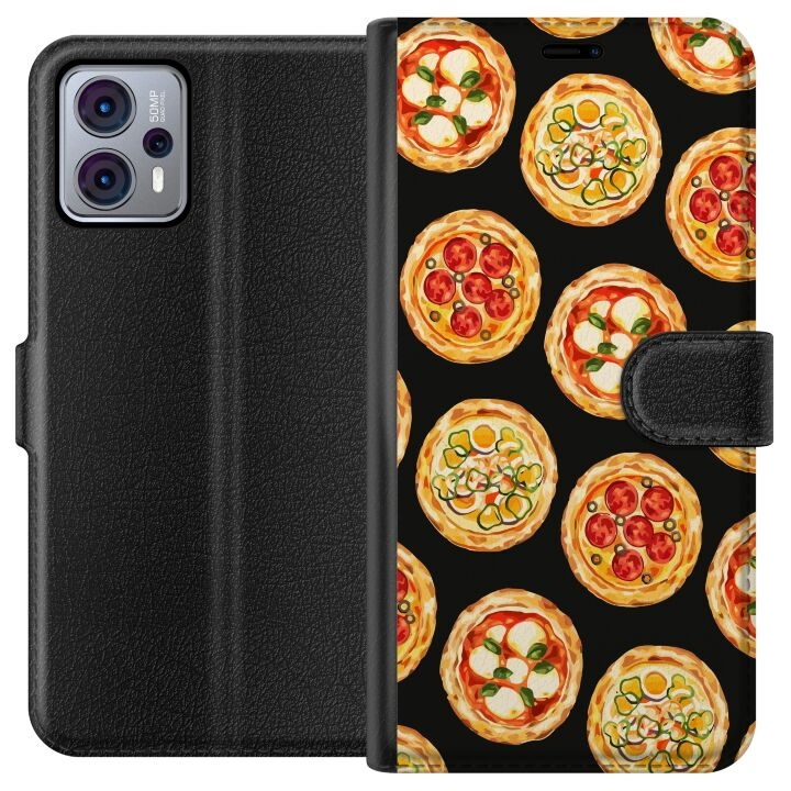 Plånboksfodral till Motorola Moto G23 med Pizza motiv i gruppen SMARTPHONE & SURFPLATTOR / Mobilskydd / Motorola hos TP E-commerce Nordic AB (A54786)