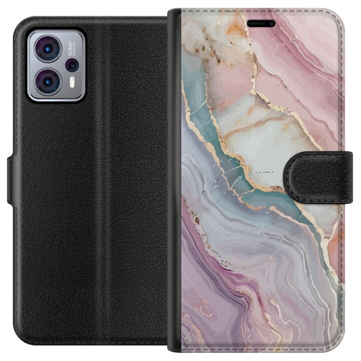 Plånboksfodral till Motorola Moto G23 med Marmor motiv i gruppen SMARTPHONE & SURFPLATTOR / Mobilskydd / Motorola hos TP E-commerce Nordic AB (A54795)