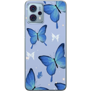 Mobilskal till Motorola Moto G23 med Blå fjärillar motiv
