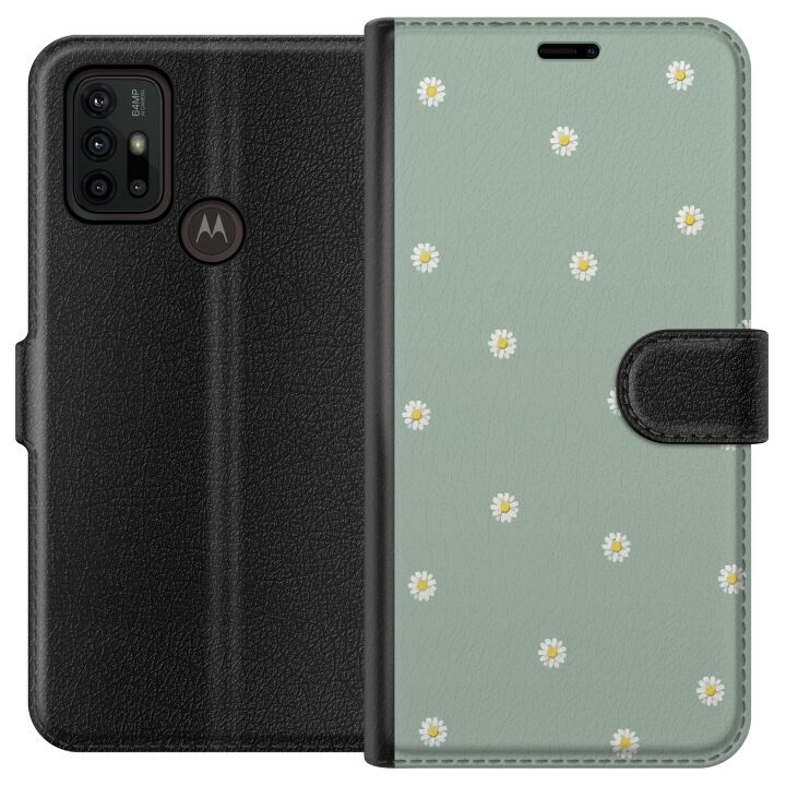 Plånboksfodral till Motorola Moto G30 med Prästkragar motiv i gruppen SMARTPHONE & SURFPLATTOR / Mobilskydd / Motorola hos TP E-commerce Nordic AB (A54831)