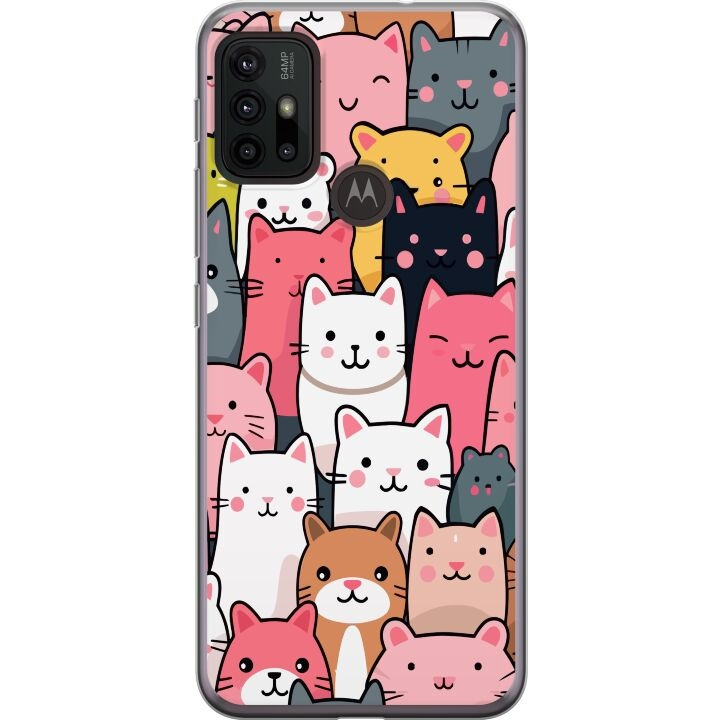 Mobilskal till Motorola Moto G30 med Kattmönster motiv i gruppen SMARTPHONE & SURFPLATTOR / Mobilskydd / Motorola hos TP E-commerce Nordic AB (A54862)