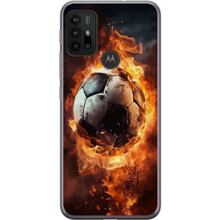 Mobilskal till Motorola Moto G30 med Fotboll motiv i gruppen SMARTPHONE & SURFPLATTOR / Mobilskydd / Motorola hos TP E-commerce Nordic AB (A54875)