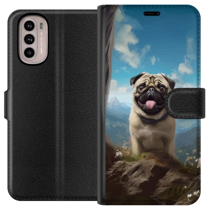 Plånboksfodral till Motorola Moto G31 med Glad Hund motiv i gruppen SMARTPHONE & SURFPLATTOR / Mobilskydd / Motorola hos TP E-commerce Nordic AB (A54899)